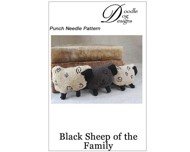 Punch Needle Pattern Black Sheep of the Family Prim Bowl Filler Shelf Sitter modèle pdf punchneedle e-pattern image 3