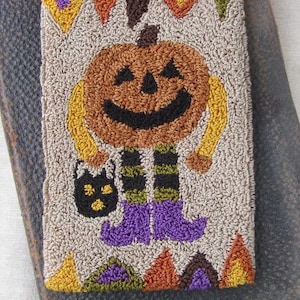 Punch Needle Pattern ~ Pumpkin Man ~ Witch Legs ~ Witch Shoes ~ Black Cat ~ Halloween Spooky punchneedle pdf pattern ~ needle punch epattern