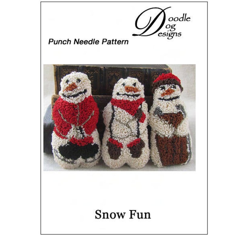 Punch Needle Pattern Winter Snowmen Needle Punch pattern Punch Needle Embroidery PDF Instant Download Christmas punch needle image 2