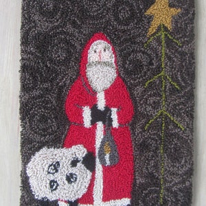 Punch Needle Pattern ~ Santa with Sheep ~ punchneedle pdf pattern ~ needle punch epattern ~Sheep Punch Needle ~ Christmas Pattern
