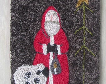 Punch Needle Pattern ~ Santa with Sheep ~ punchneedle pdf pattern ~ needle punch epattern ~Sheep Punch Needle ~ Christmas Pattern