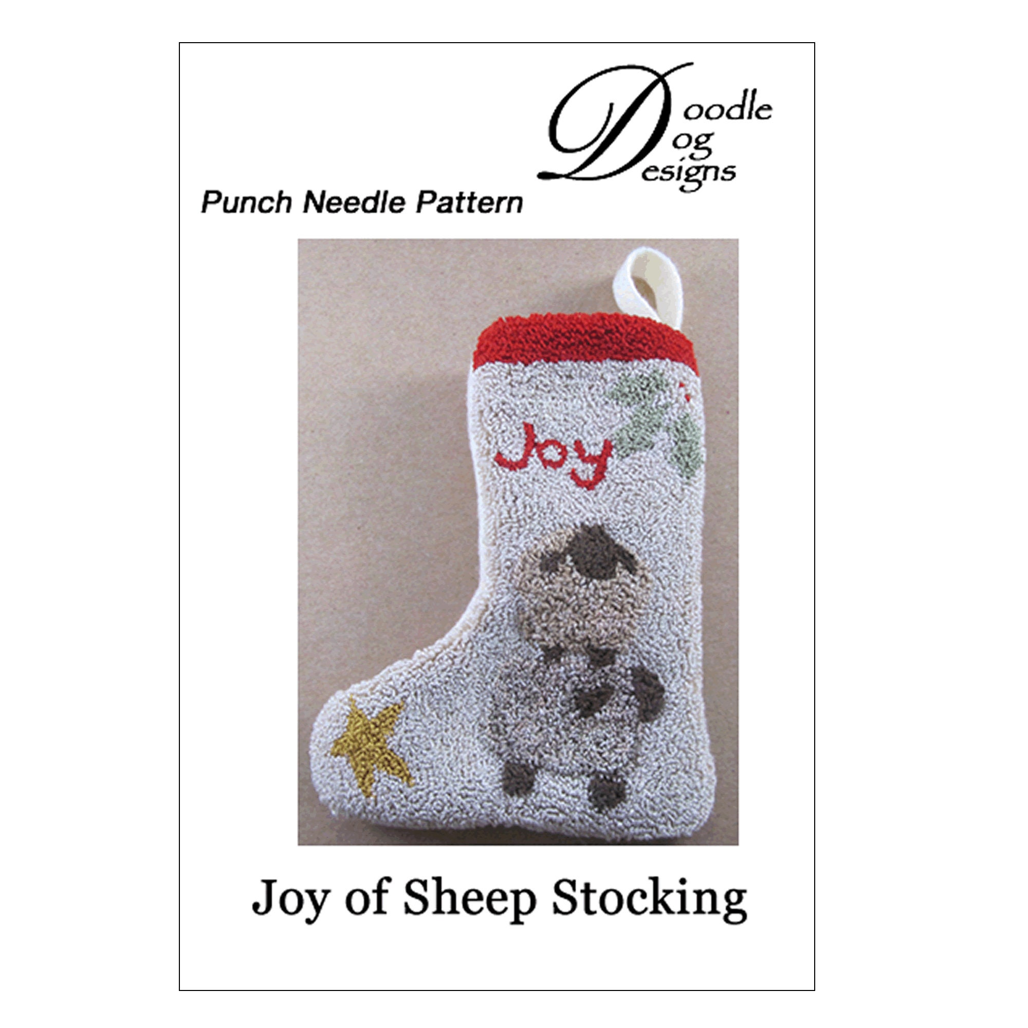 Punch Needle Pattern Christmas stocking with sheep Etsy