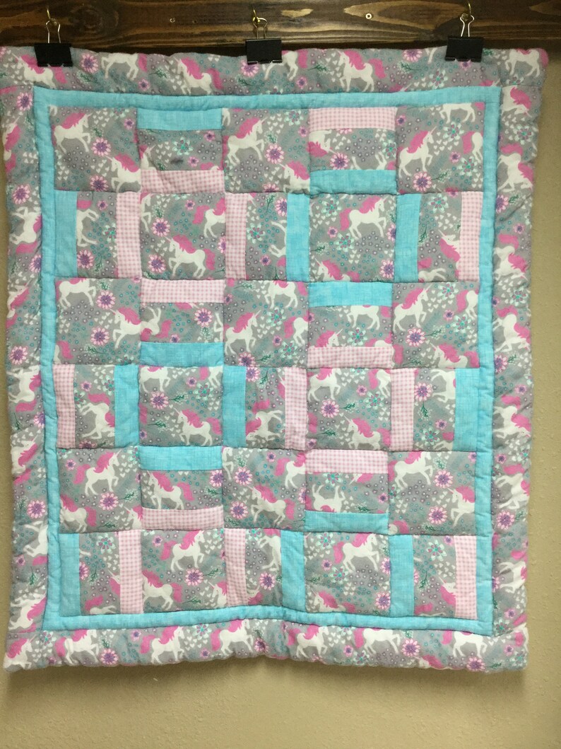 Unicorn Crib Quilt Warm Wishes