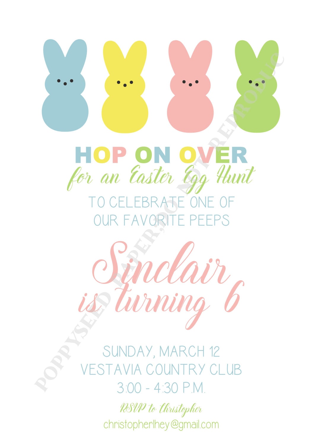 Easter Birthday Invitation Bunny Invitation Easter Egg Hunt Etsy