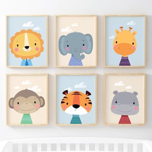 Safari Nursery wall art, Nursery prints, Jungle nursery art, Nursery decor, Animal nursery art, Set of prints, Peekaboo animals, Zoo animal
