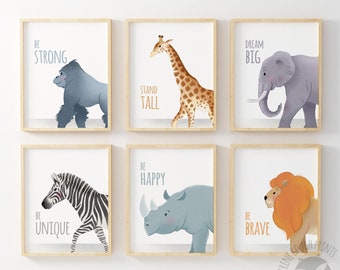 Nursery wall art, nursery print, kid wall art, art of zoo animal, nursery animal print, jungle nursery, baby animal print, safari nursery