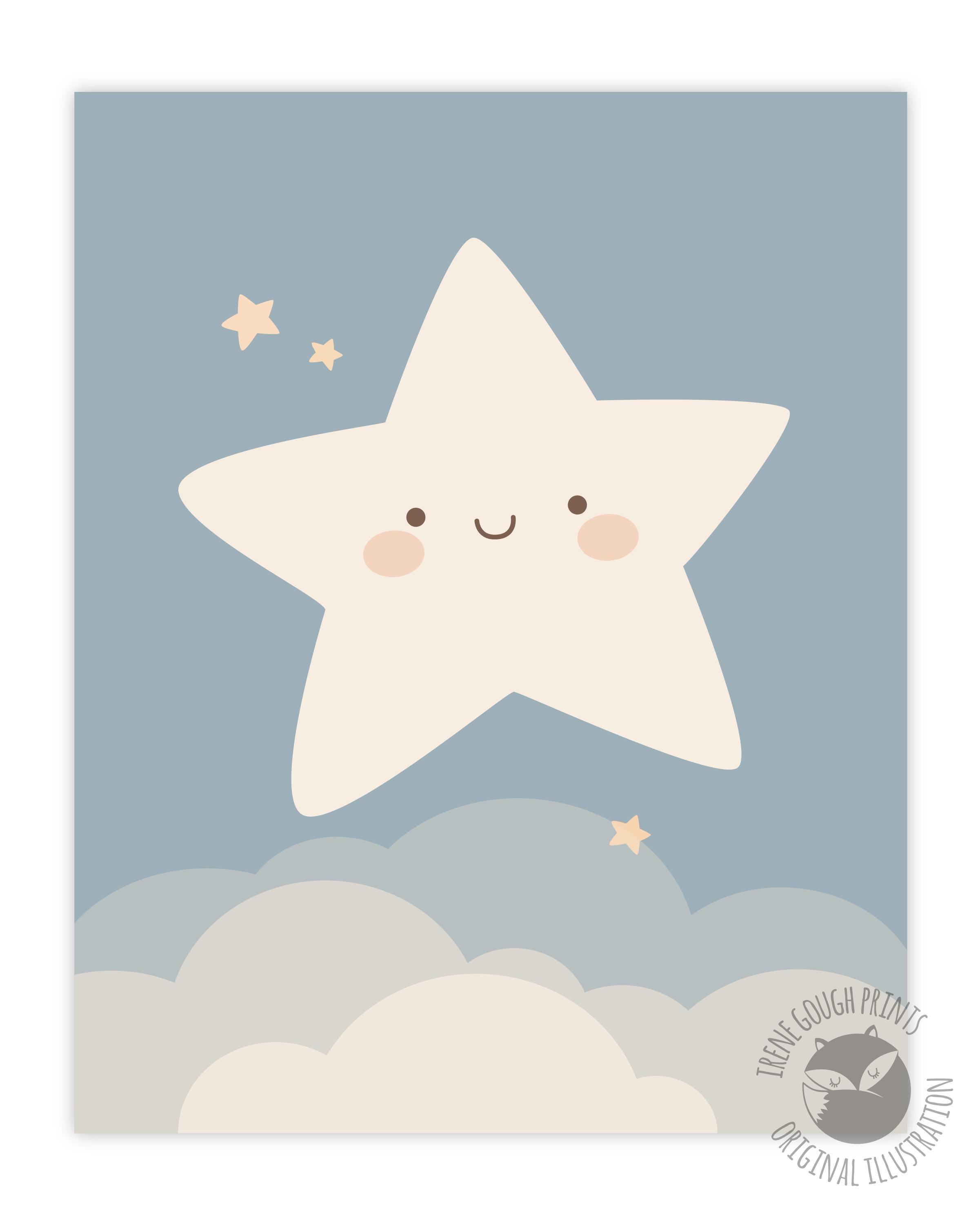 Twinkle Twinkle Little Star Nursery Wall Art Set of 2, Pink or Blue ...