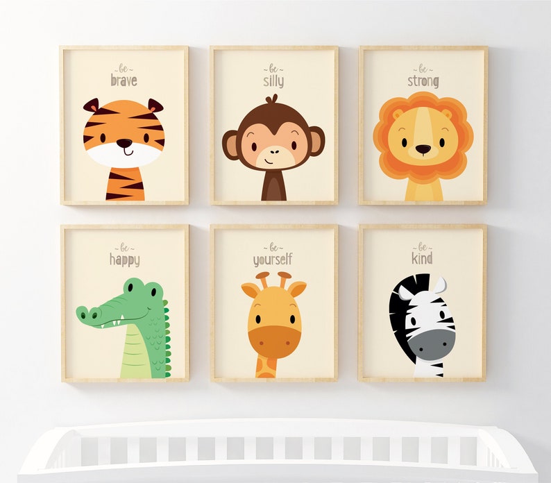 Nursery Prints Safari Nursery Nursery Wall Art Animal Etsy