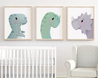 Dinosaur nursery wall art, nursery prints, nursery decor, nursery art, kids wall art, dinosaur decor, dinosaur prints, boys nursery art