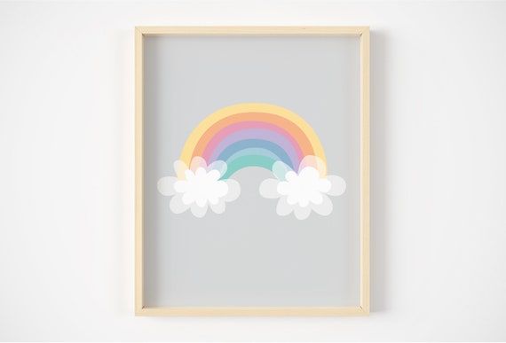 rainbow nursery print