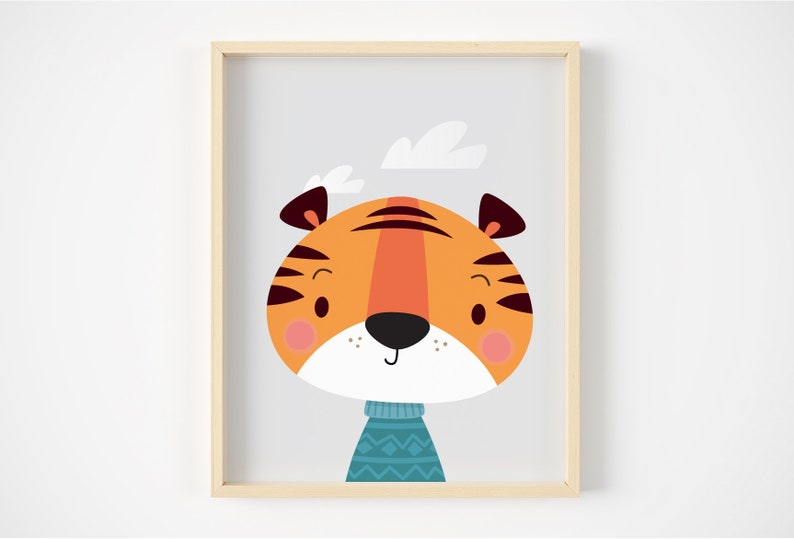 Tiger Nursery Print Nursery Wall Art Safari Animal Nursery Etsy Canada