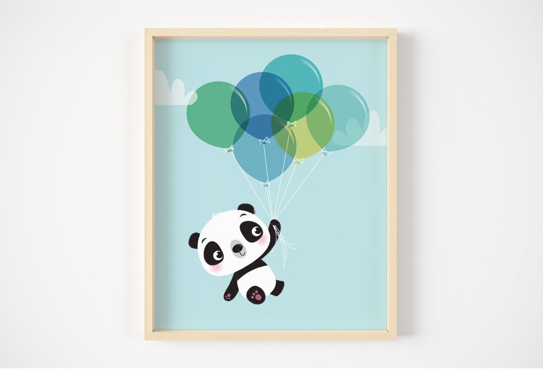 Panda Nursery Print, Baby Boy Gift, Boy Wall Art, Nursery Art Print ...