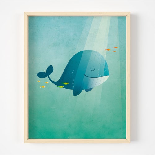Whale Nursery Print Nursery Wall Art Nursery Decor Kids Etsy