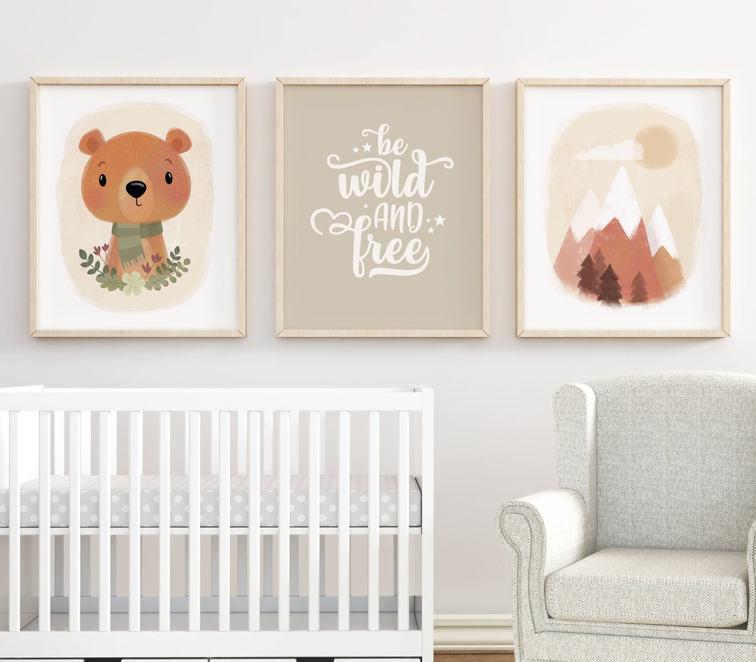 Nursery Wall Art, Mountain Nursery, Unique Nursery Decor, Set of ...