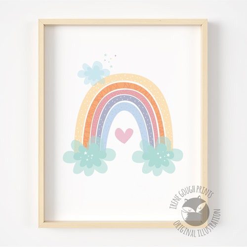 Rainbow Nursery Decor Nursery Wall Art Rainbow Print Girls Etsy