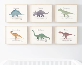 Dinosaur Prints, Dinosaur Nursery Prints, Nursery Decor, Boys Bedroom ...