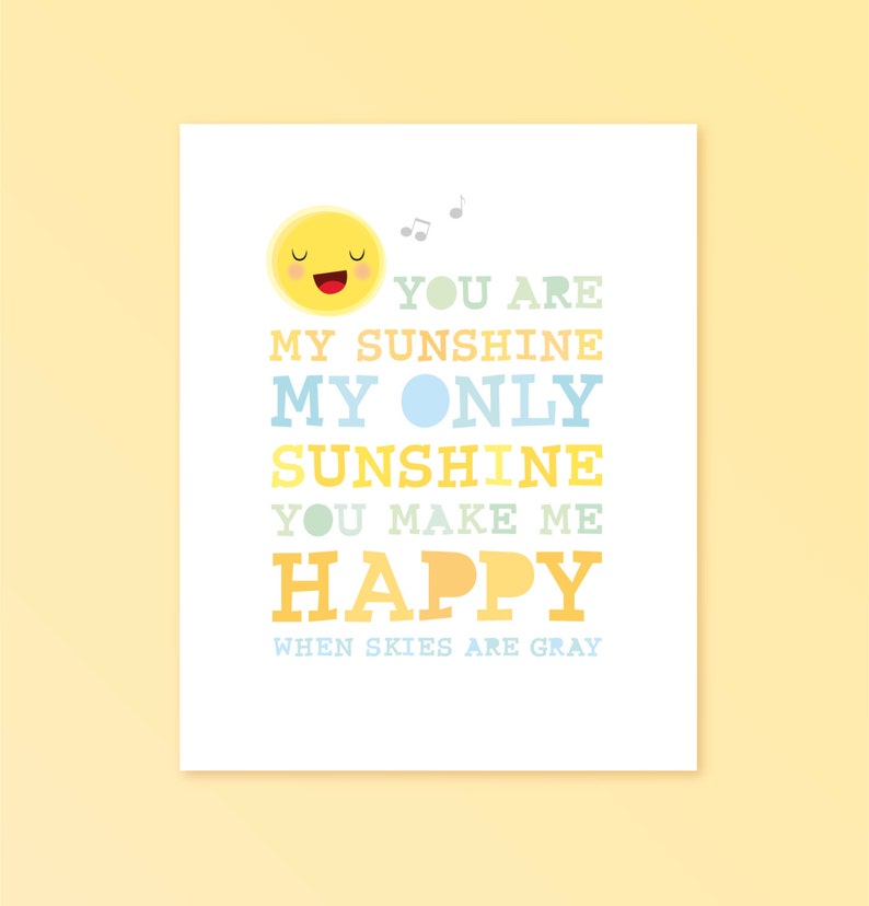 You Are My Sunshine Wall Art Nursery Print Kids Room Decor - Etsy