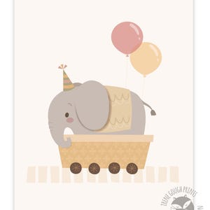 Nursery decor, nursery wall art set, nursery art, baby boy decor, baby shower gift, childrens art, kids illustration, cute animal art train image 4