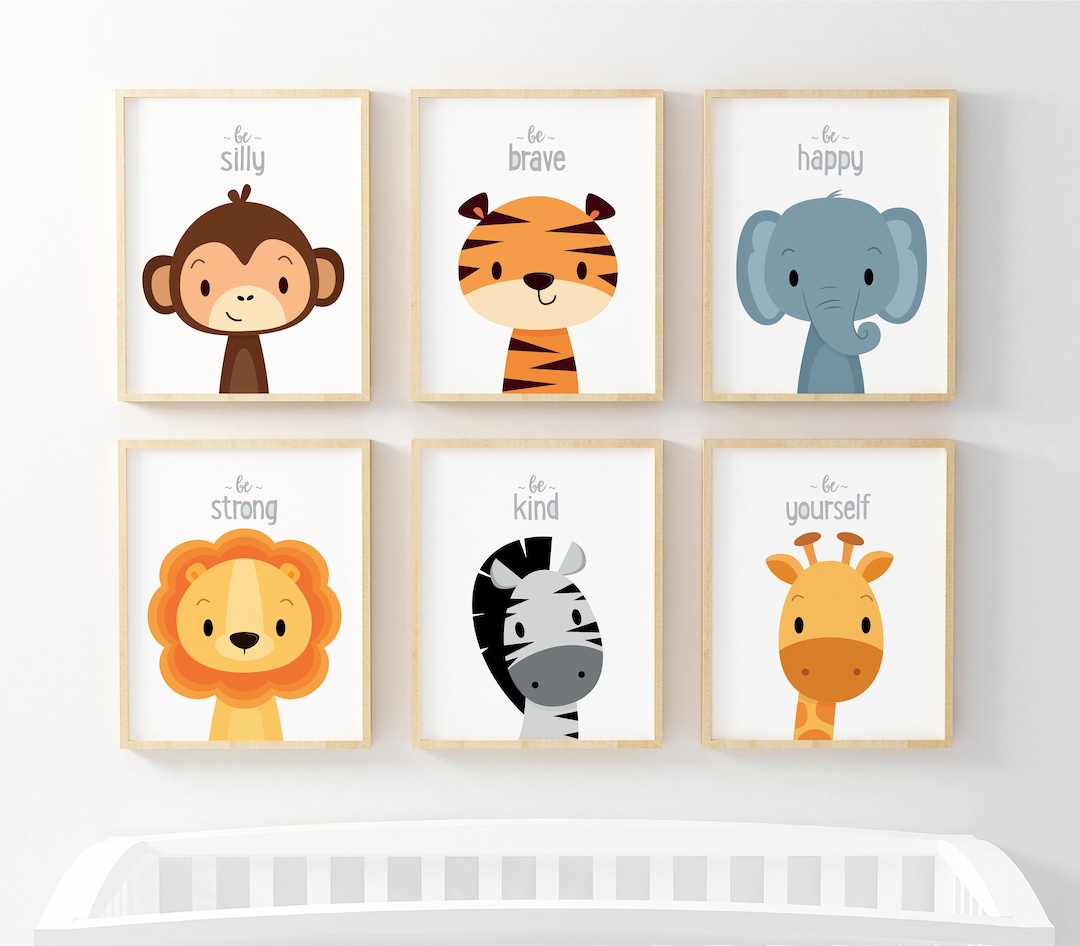 Kids Wall Art, Nursery Wall Art, Nursery Prints, Safari Nursery, Animal ...