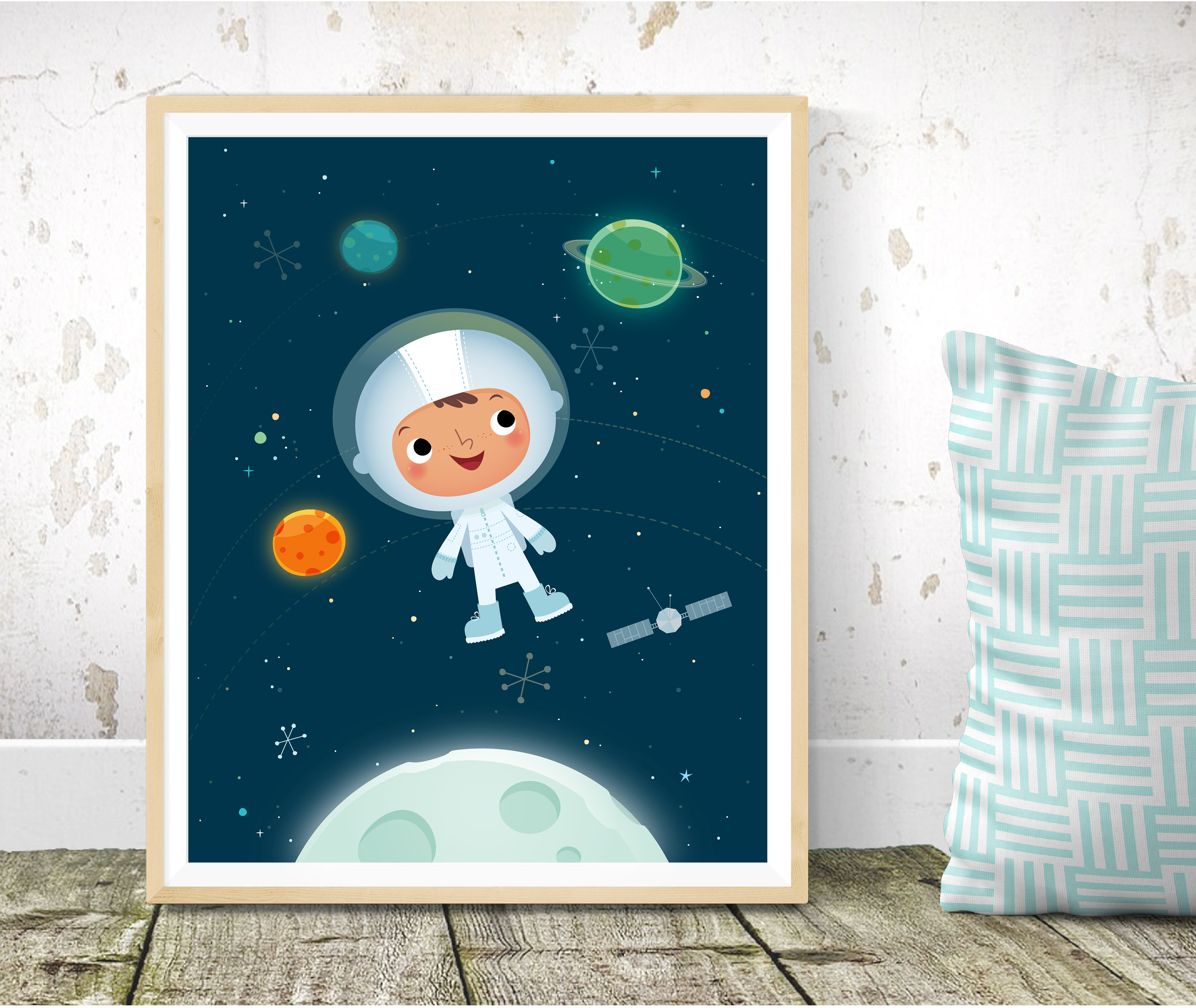 Nursery wall art boy Space nursery print boys bedroom kids | Etsy