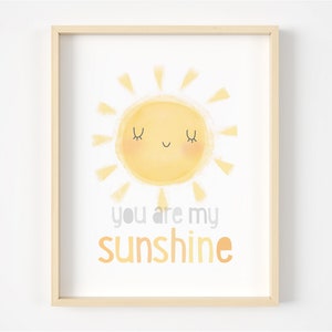 Impression de chambre de bébé You Are My Sunshine : oeuvre d&#39;art murale pour enfants (Giclée d&#39;archives)