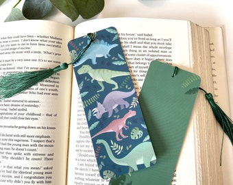 Dinosaur Themed Bookmark with Tassel - Roar Your Way Through Books! Reading accessory, Bookish gift, Dinosaur lover gift, Kids dinosaur gift