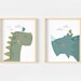 Dinosaur Nursery Wall Art Nursery Print Set Set of Prints | Etsy