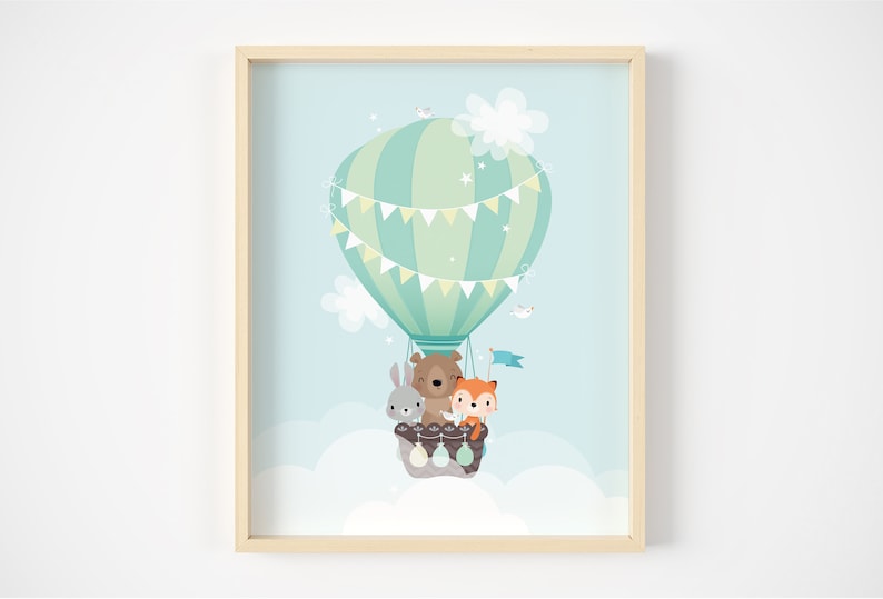 Hot Air Balloon Nursery Decor Nursery Wall Art Boys Print Etsy