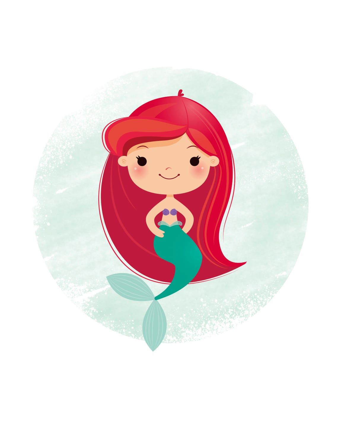 Little Mermaid Nursery Decor Baby Girl Gift Mermaid Print Etsy