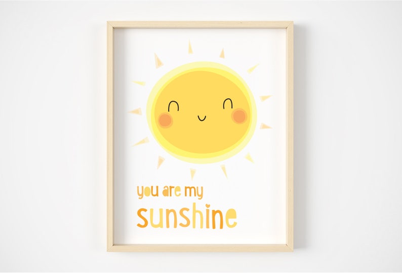 You Are My Sunshine Nursery Print New Baby Gift Neutral Etsy
