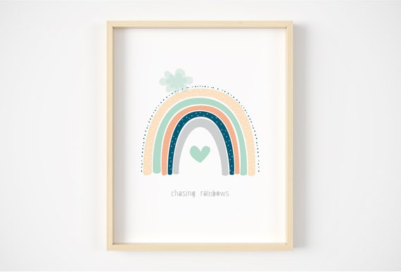 Rainbow Nursery Art, Neutral Colours, Rainbow Print, Gender