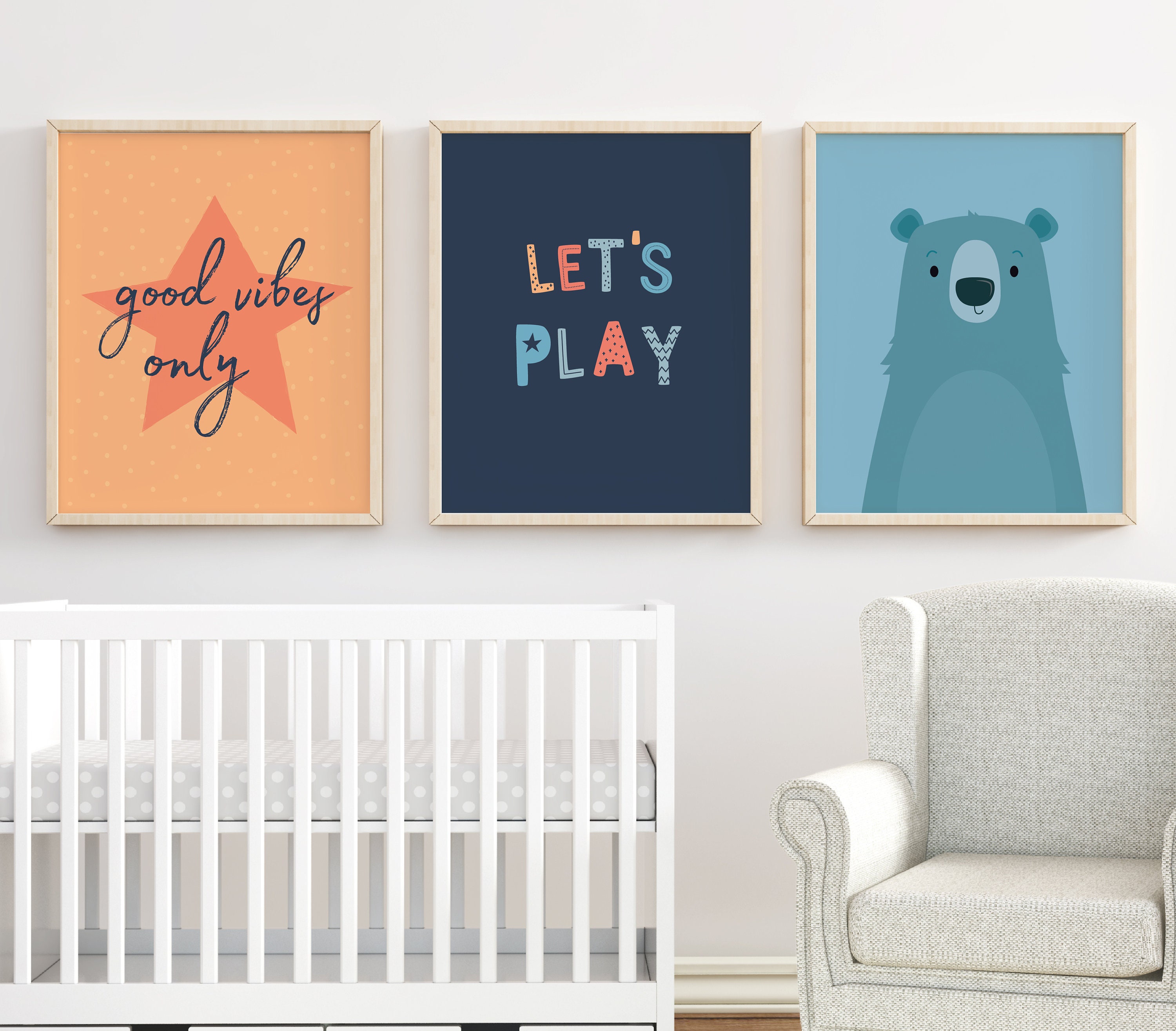 Nursery wall art baby boy Unique nursery decor Gift for Etsy