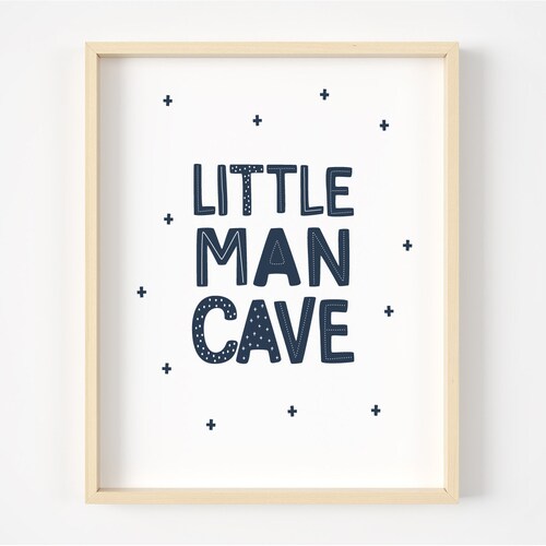 Nursery Wall Art Little Man Cave Nursery Print Boys Etsy