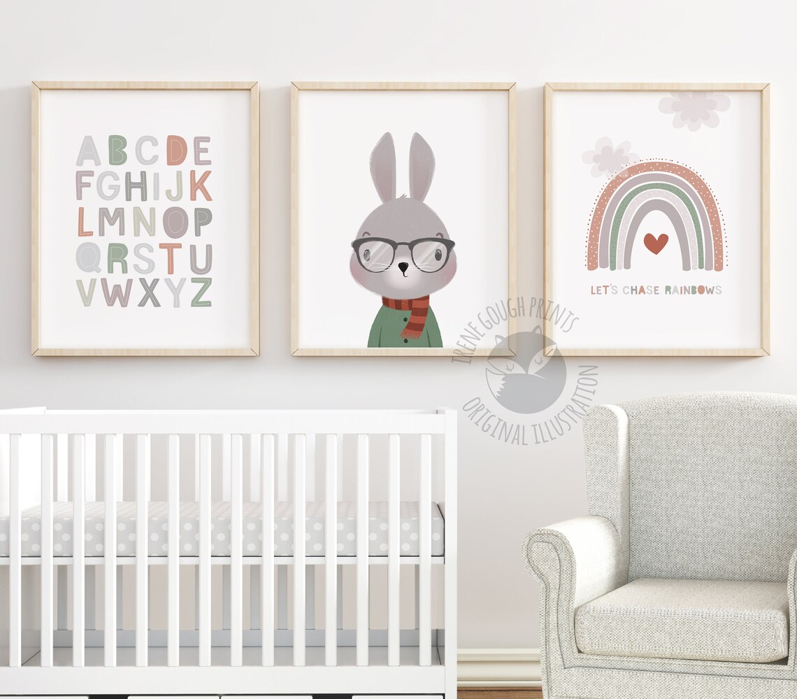 Set of 3 Nursery Prints Kids Decor Nursery Wall Art Etsy