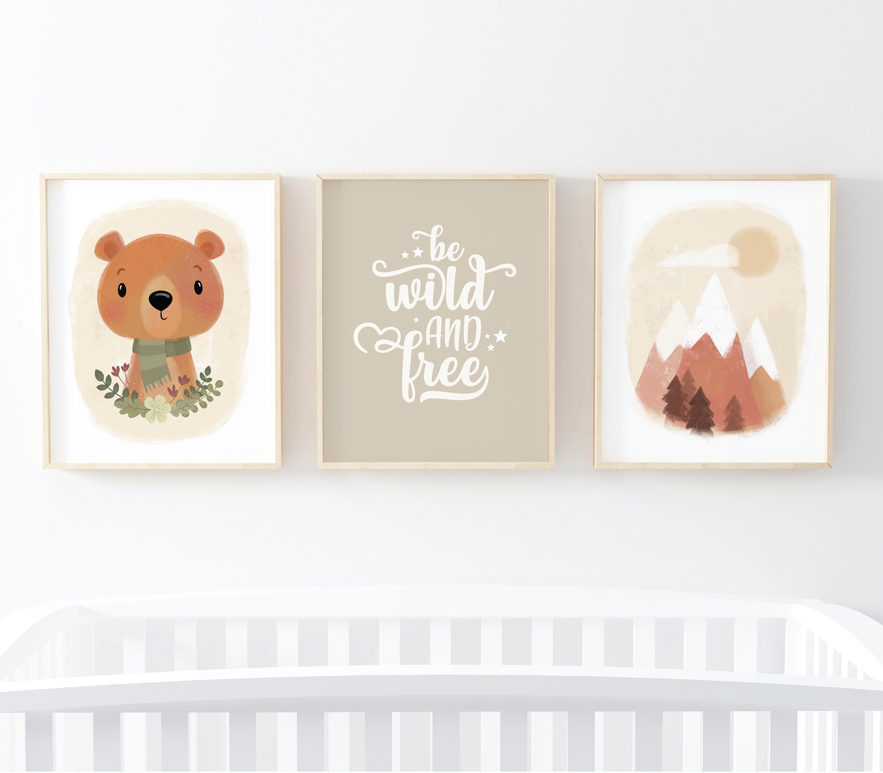 Nursery wall art Mountain Nursery Unique Nursery decor Set | Etsy