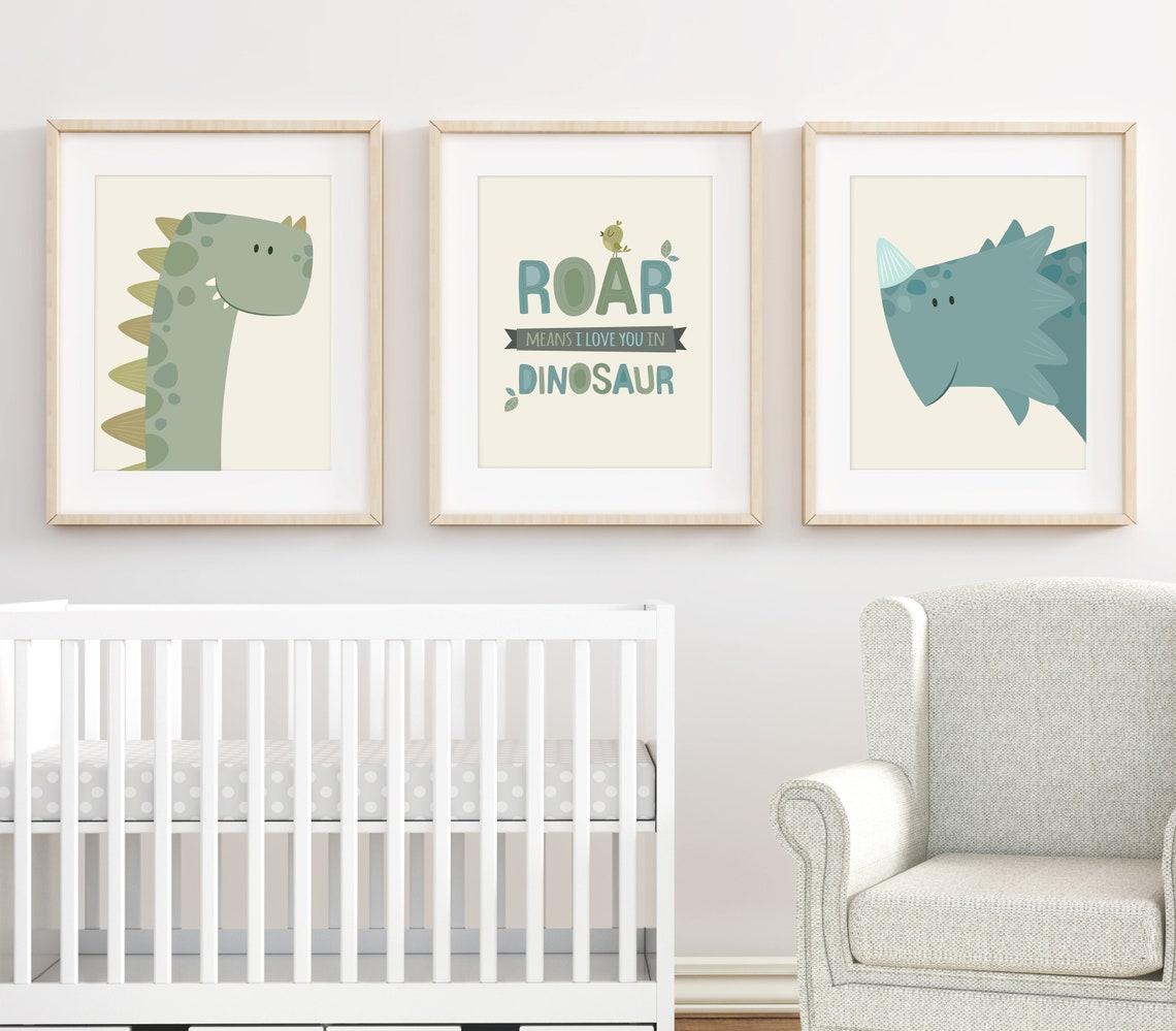 Dinosaur Wall Art Dinosaur Decor Nursery Wall Art Nursery - Etsy
