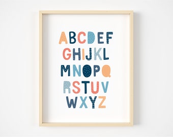 Nursery decor, Alphabet poster, Neutral alphabet, Alphabet Wall Art, Alphabet Print, nursery print, kids room decor, ABC print, ABC poster