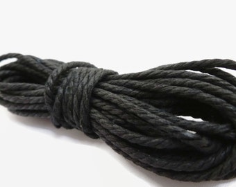 5mtrs x 3mm Black Cream Red Pink Cotton Cord