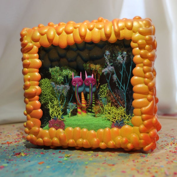 Woodland Creature| Whimsical art, Diorama, Creepy Cute, Shadow Box, Fantasy Creature, Miniature Diorama, Forest Scene, Fantasy Art, Original