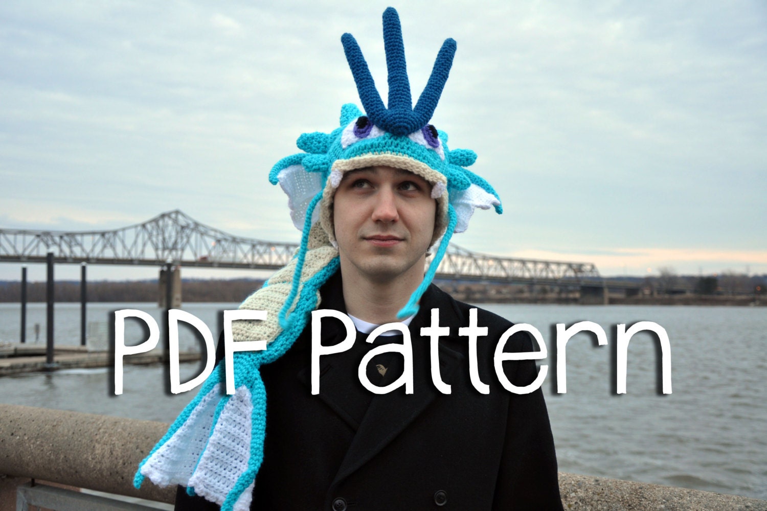 Crochet Gyarados Hat PATTERN Pokemon 
