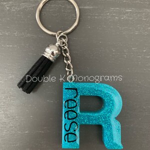 Initial Personalized Keychain with Tassel / Customized Initial Keychain