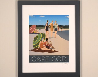 Beach Art Print, Beach Art Giclee, Vintage Beach Art, Cape Cod, Beach Print, Coastal Art, Beach Decor, Beach Poster, 1920s