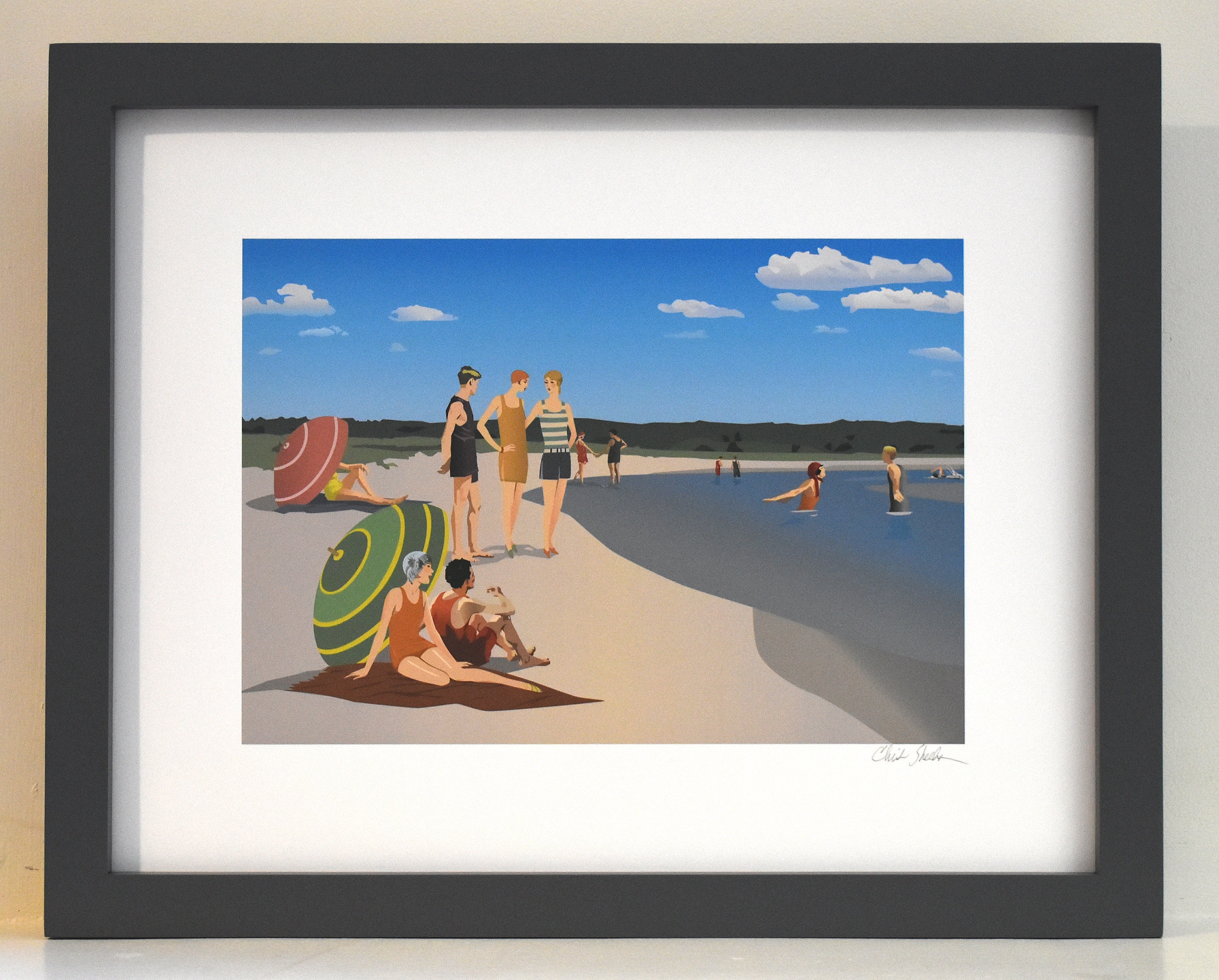 Beach Art Print, Beach Art Giclee, Vintage Beach Art, Beach Print