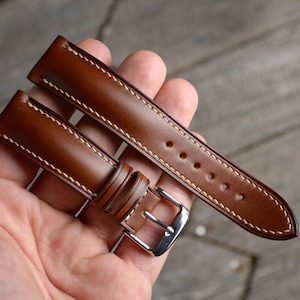 Watch band, Handmade leather watch band, Brown watch strap, Custom Brown Watch Band 16mm 17mm 18mm 19mm 20mm 21mm 22mm 24mm 26mm