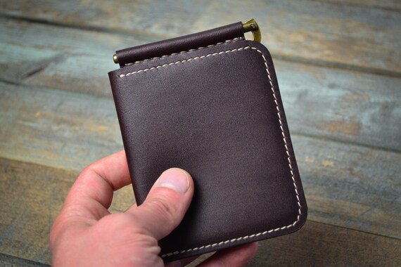 Money Clip Wallet Bifold Leather Money Clip Wallet Minimalist Wallet - 