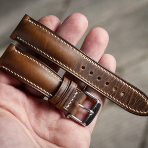 Brown watch strap, Walnut Watch band, Handmade leather watch band, Custom Brown Watch Band 16mm 17mm 18mm 19mm 20mm 21mm 22mm 24mm 26mm