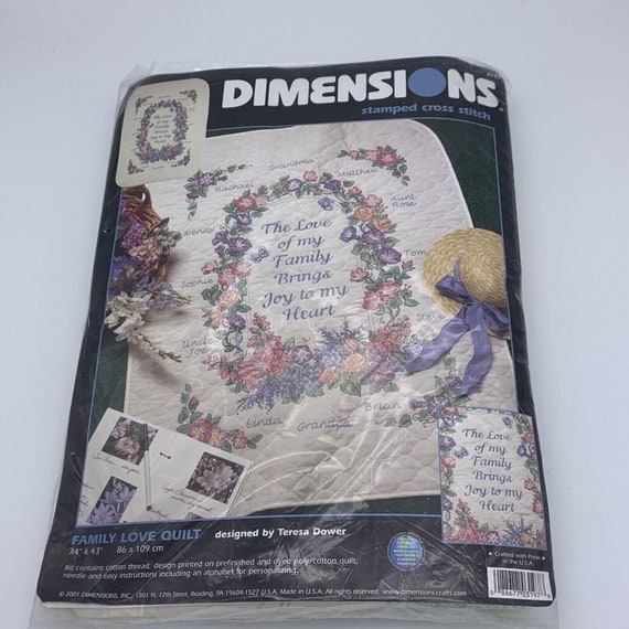 Dimensions Stamped Cross Stitch Family Love Quilt 3197 Etsy