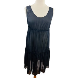 Vintage Hollywood Vasserette Women's 34 Gown Nightgown Tiered Sheer NOS