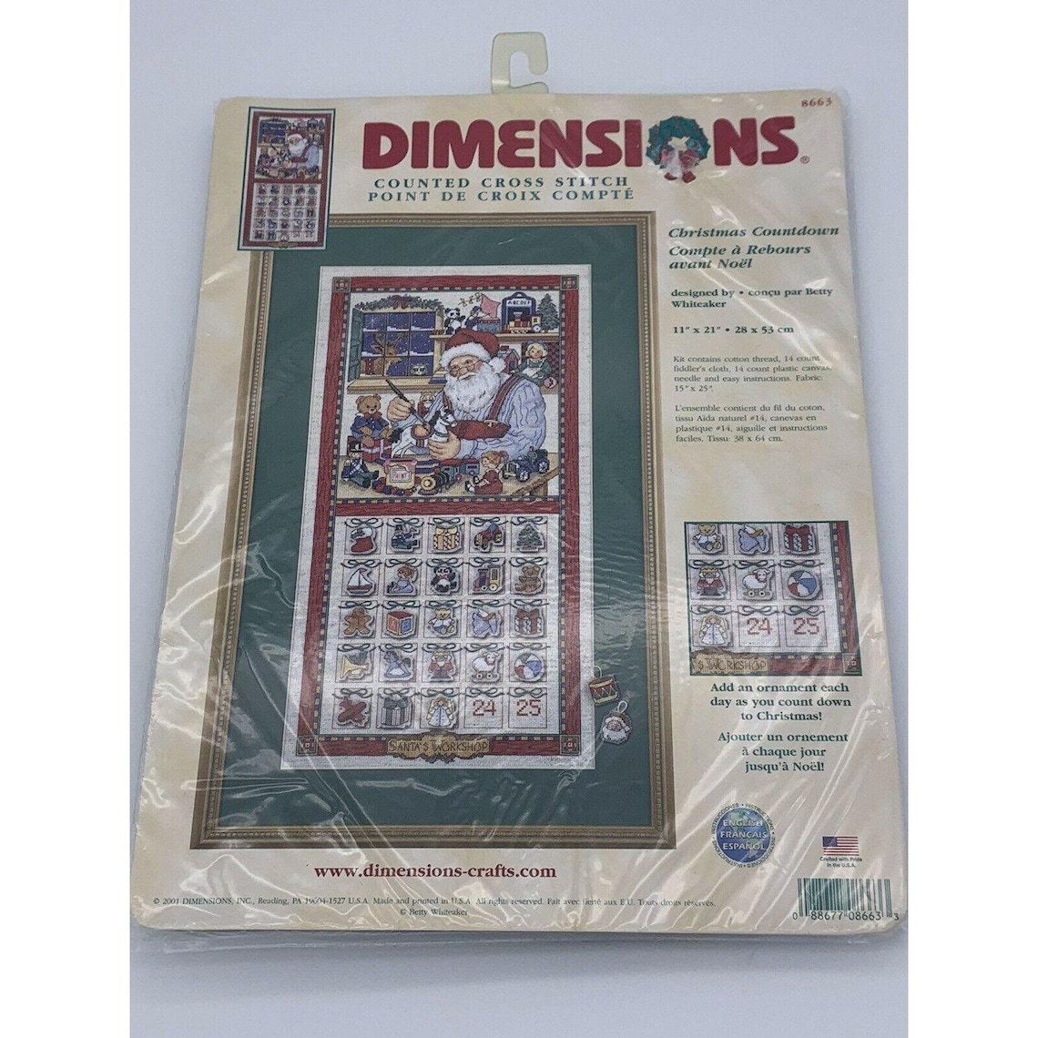 Dimensions Counted Cross Stitch Advent Calendar Kit Christmas Etsy