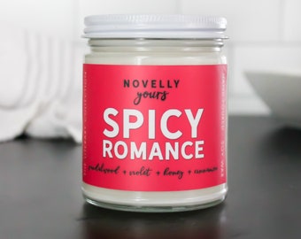 Spicy Romance · steamy books, literary soy wax candle